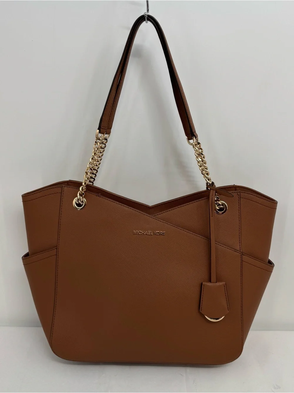 Michael Kors Jet Set Travel Large Chain Saffiano Leather Shoulder Tote Bag